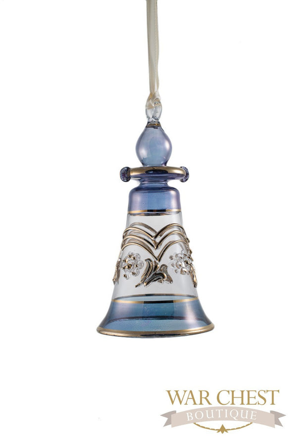 Bell Glass Ornament Blue - Ornaments - WAR Chest Boutique