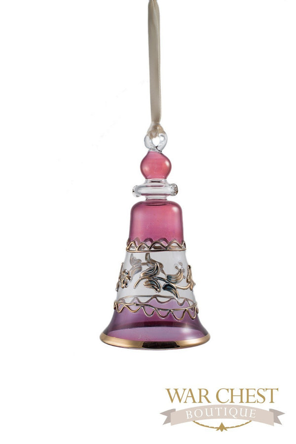 Bell Glass Ornament Purple - Ornaments - WAR Chest Boutique