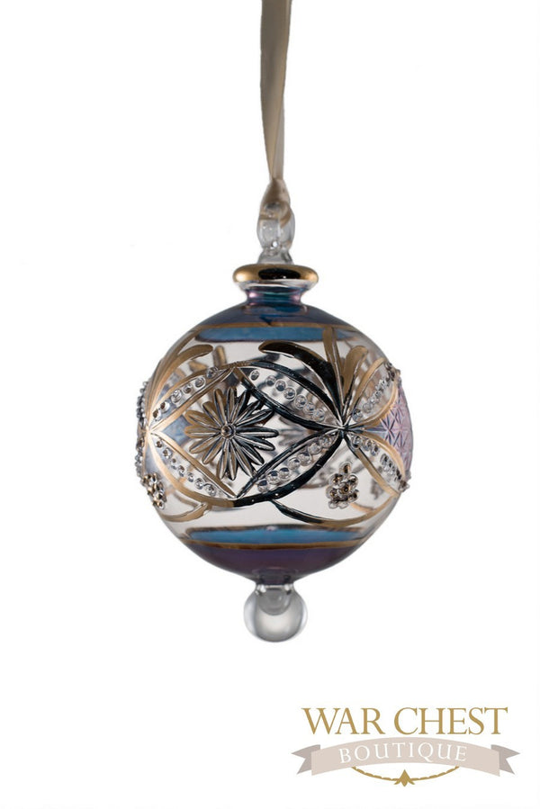Round Raise Dot Glass Ornament Blue - Ornaments - WAR Chest Boutique