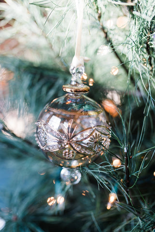 Round Raise Dot Glass Ornament Green