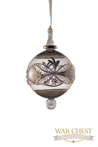 Round Raise Dot Glass Ornament Smokey - Ornaments - WAR Chest Boutique