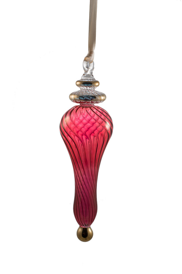 Swirl Finial Ornament Red