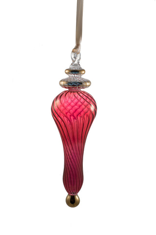 Swirl Finial Ornament Red