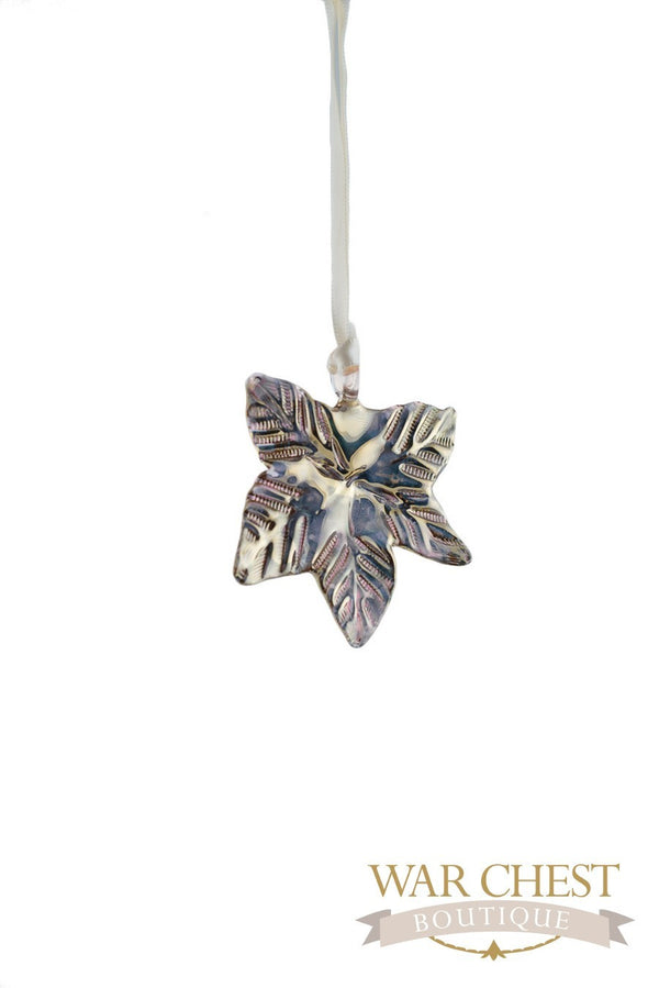 Maple Leaf Glass Ornament Gold - Ornaments - WAR Chest Boutique