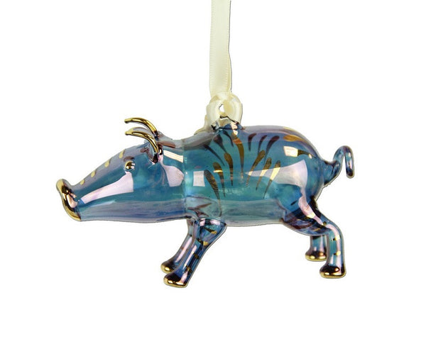 Pig Ornament Blue - Ornaments - WAR Chest Boutique