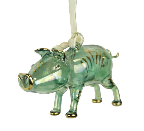 Pig Ornament Green - Ornaments - WAR Chest Boutique