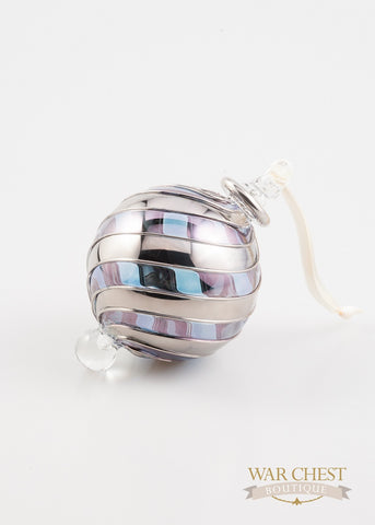 Beribboned Blue & Silver Ornament - Ornaments - WAR Chest Boutique