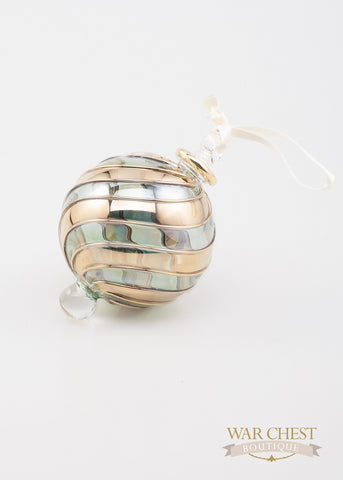 Beribboned Green & Gold Ornament - Ornaments - WAR Chest Boutique