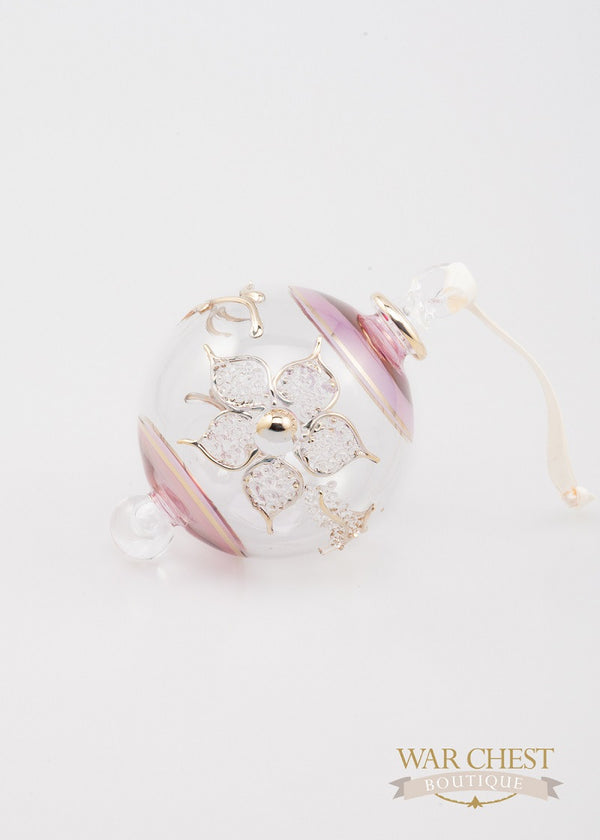 Flower Ball Ornament Purple & Gold - Ornaments - WAR Chest Boutique