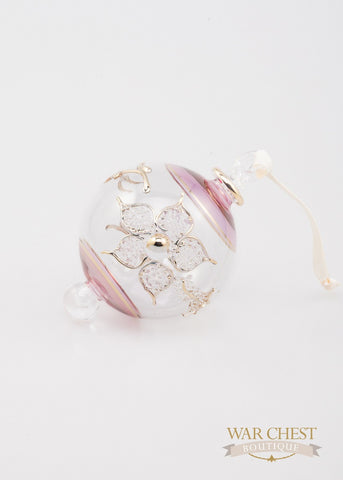 Flower Ball Ornament Purple & Gold - Ornaments - WAR Chest Boutique
