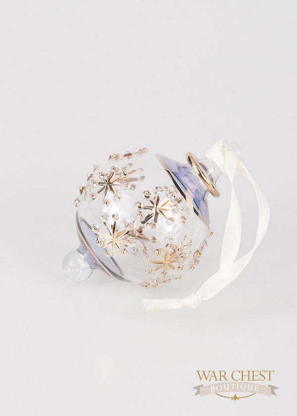 Snowflake Ball Ornament in Blue - Ornaments - WAR Chest Boutique