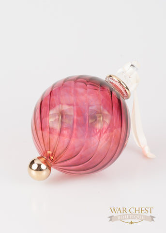 Beveled Ball Ornament Red