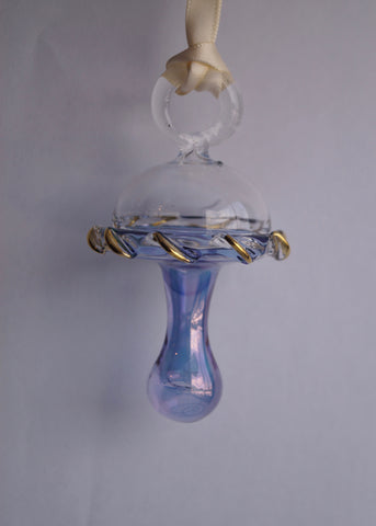 Baby Pacifier Ornament Blue - Ornaments - WAR Chest Boutique
