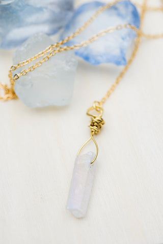 Short White Crystal Necklace