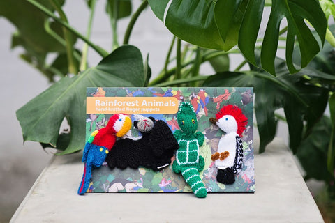 4 Finger Puppet Set Rainforest