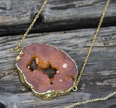 Gold & Geode Necklace