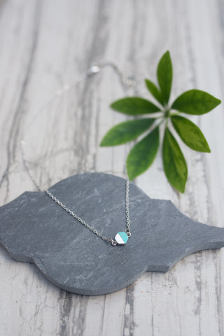 Two-tone Hexagon Necklace for Women - WAR Chest Boutique