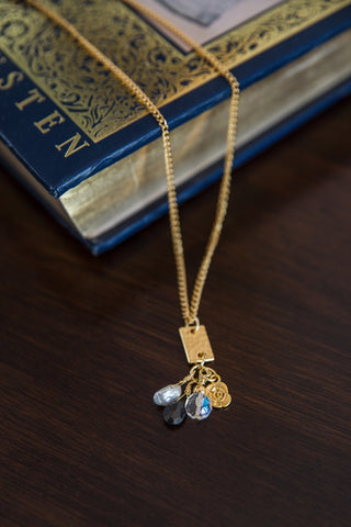 Gold Flower Charm Necklace