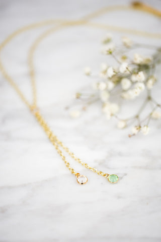 Mint & Clear Crystal Pendant Necklace