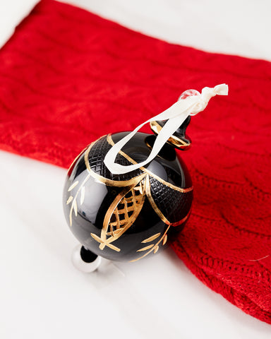 Black and Gold Ball Ornament - Ornaments - WAR Chest Boutique