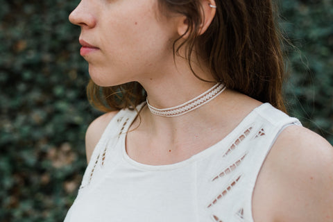 Cream Ribbon Choker