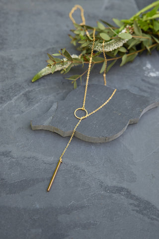 Gold Circle Bar Necklace for Women - Jewelry - WAR Chest Boutique