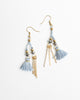 Dusty Blue Bar and Tassel Earrings for Women - WAR Chest Boutique