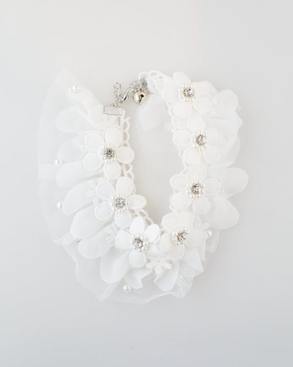 White Madonna Lace Pet Collar for Cats and Dogs - WAR Chest Boutique