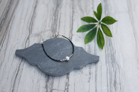 Ebony Crystal and Pearl Bracelet for Women - WAR Chest Boutique