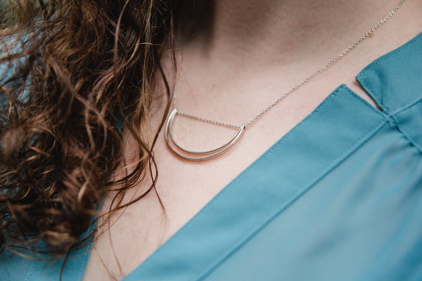 Silver Lunette Necklace for Women - Jewelry - WAR Chest Boutique