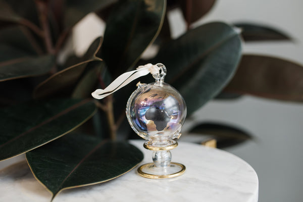 Clear & Black WAR Globe Ornament - Ornaments - WAR Chest Boutique