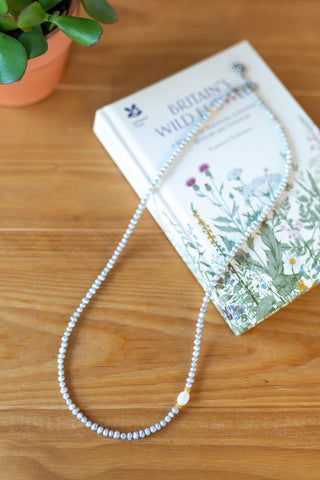 Silky Gray Pearl Necklace for Women - Jewelry - WAR Chest Boutique