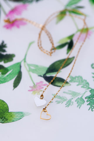 Floating Heart Lariat Necklace for Women - Jewelry - WAR Chest Boutique