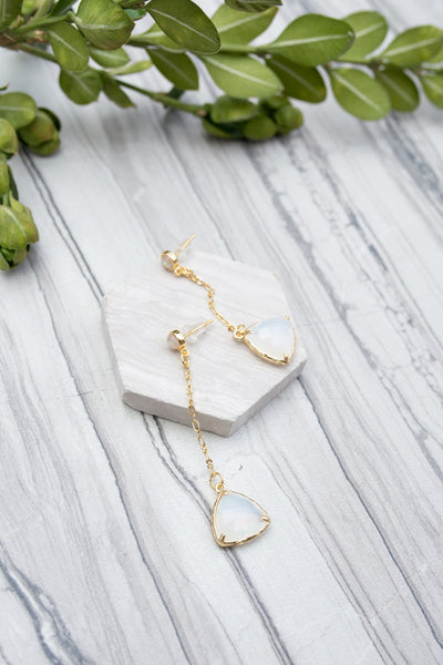 Faceted White Opal Earring – WAR Chest Boutique