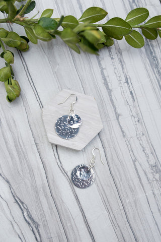 Silver Hammered Coin Earring for Women - Jewelry - WAR Chest Boutique