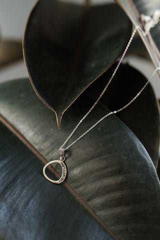 Open Circle Marcasite Necklace for Women - Jewelry - WAR Chest Boutique
