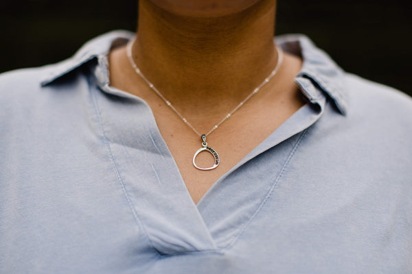Open Circle Marcasite Necklace