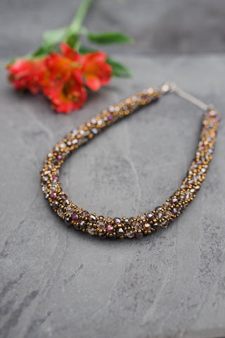 Smoky Crystal Collar Necklace