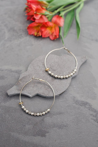 Silver Bead Hoop