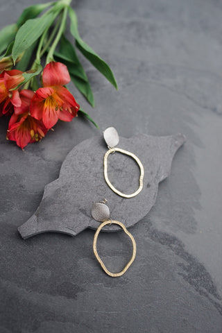 Textured Two-tone Earring