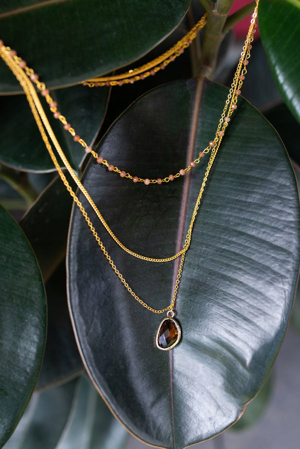Gold Neutral Layered Necklace