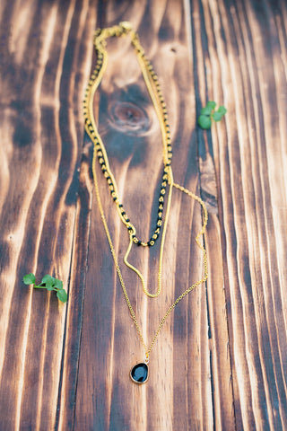 Gold & Black Layered Necklace
