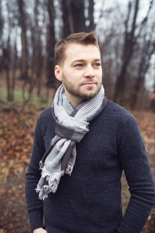 Black Plaid Scarf
