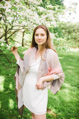 Peach and Tan Block Scarf - Accessories - WAR Chest Boutique