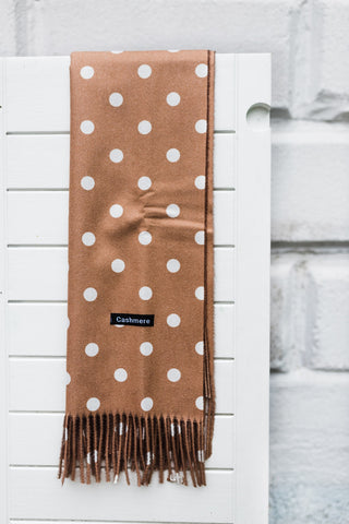 Caramel Dotted Cashmere Scarf