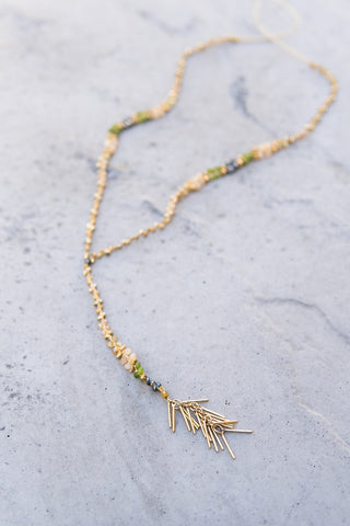 Gold Metal Tassel Necklace