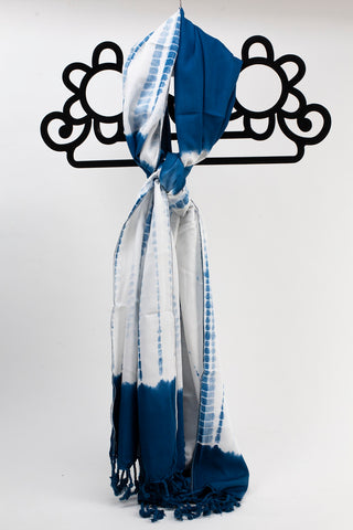 Hand Dyed Pashmina Scarf Blue