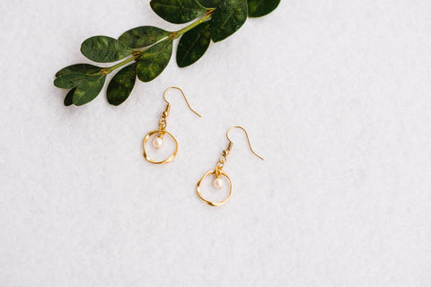 Petite Halo & Pearl Earrings