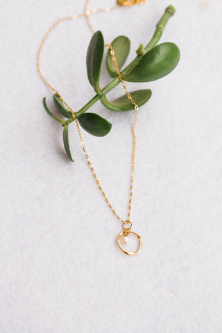 Petite Halo & Pearl Necklace