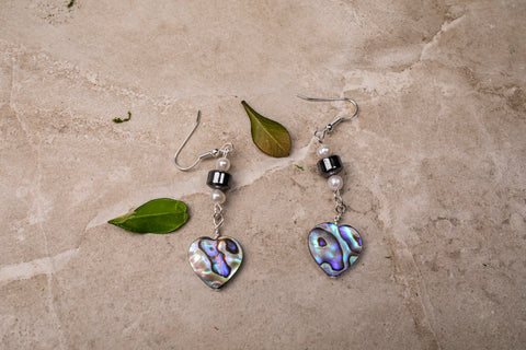 Abalone Heart Earrings